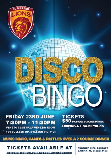 F C Bulleen Lions Bingo Disco F C Bulleen Lions Bingo Disco