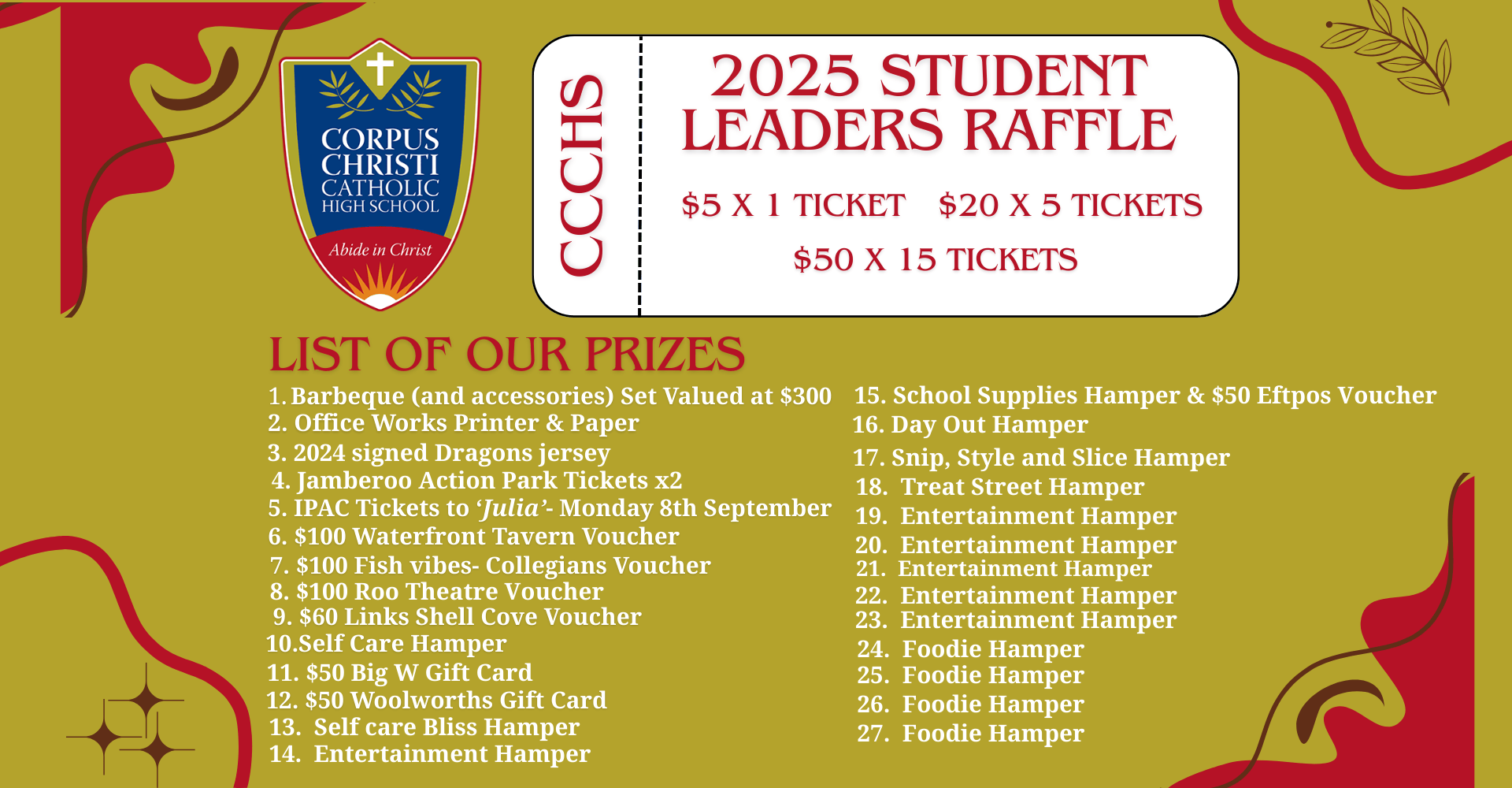 2025 CCCHS Leaders Raffle 2025 CCCHS Leaders Raffle